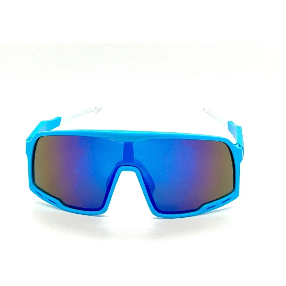 Oversized Sunglasses Blue Mirrored‎ Lens Shield Visor Sport Cycling Sunny Beach